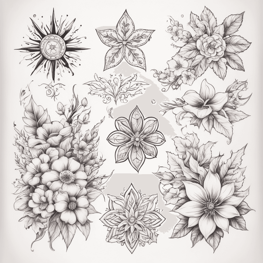With four seasons as the theme, the elements include flowers representing spring, the sun representing summer, leaves representing autumn, and snowflakes representing winter