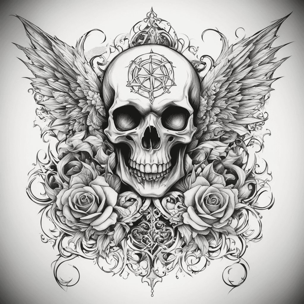 Gothic neck tattoo 