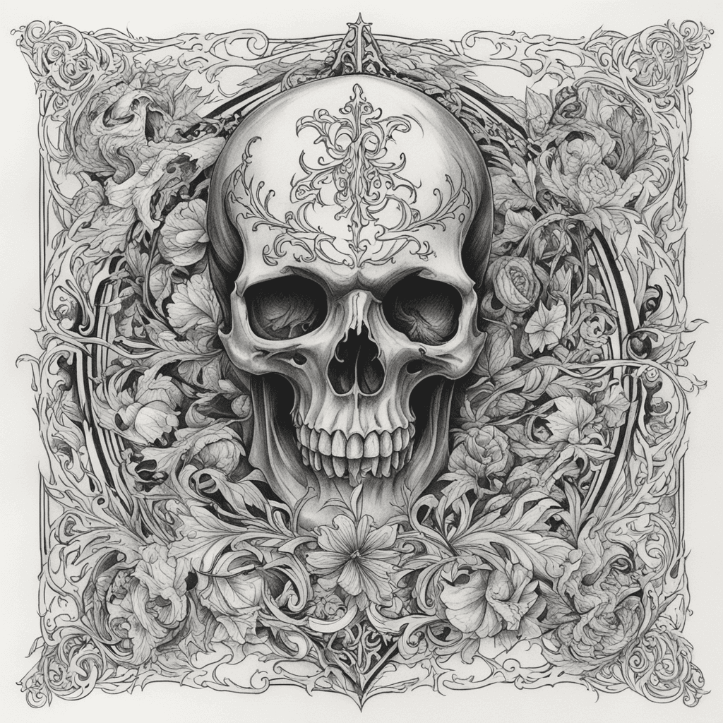 Medieval depiction on death neck tattoo 