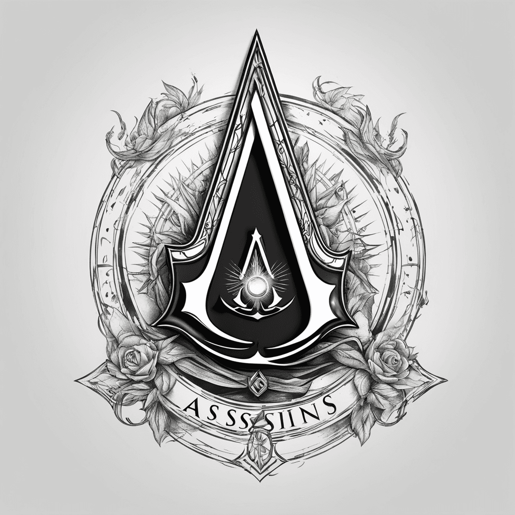 Assassin's creed symbol with electric guitar