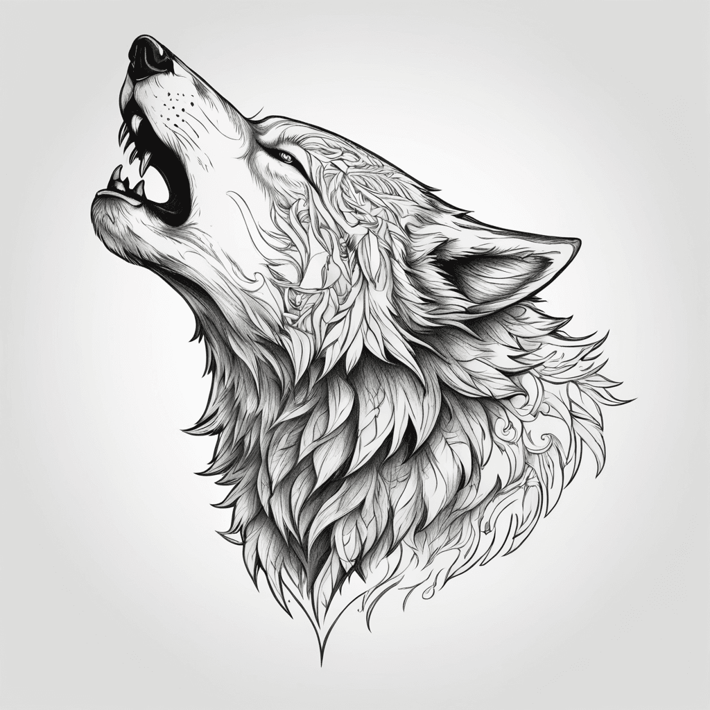 head of a wolf howling