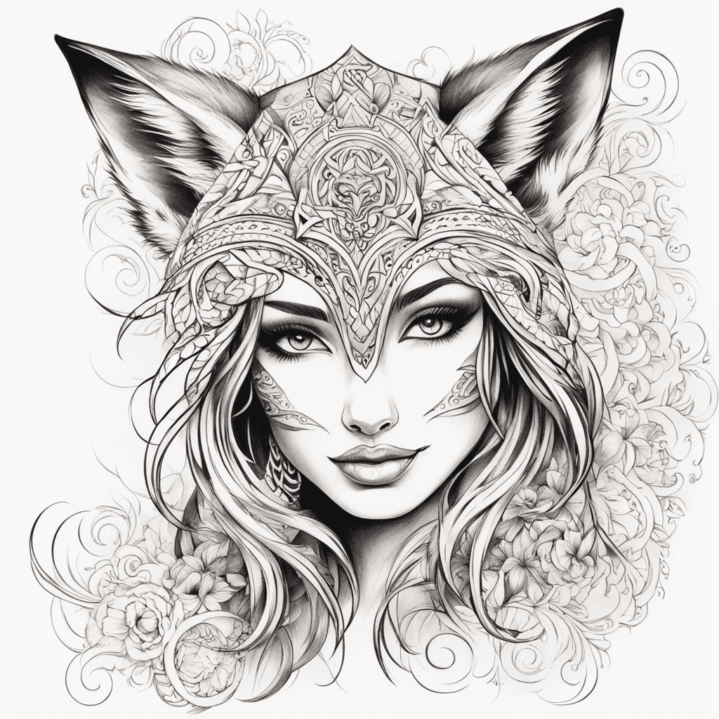 woman with fox head