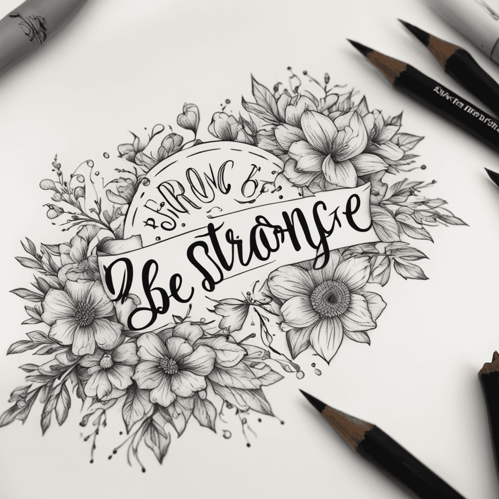 only word: "be strong and brave", simple, basic