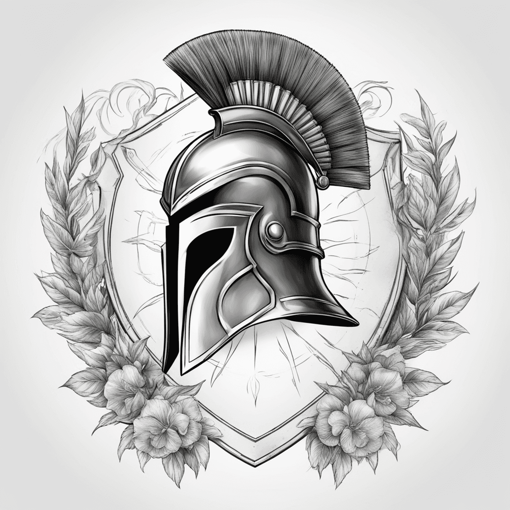 Spartan helmet and shield