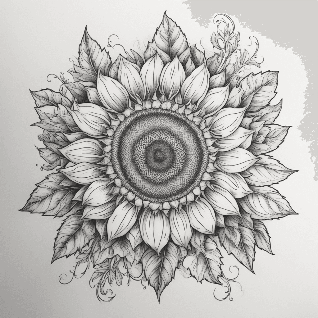 Sunflower Mandela fine line 