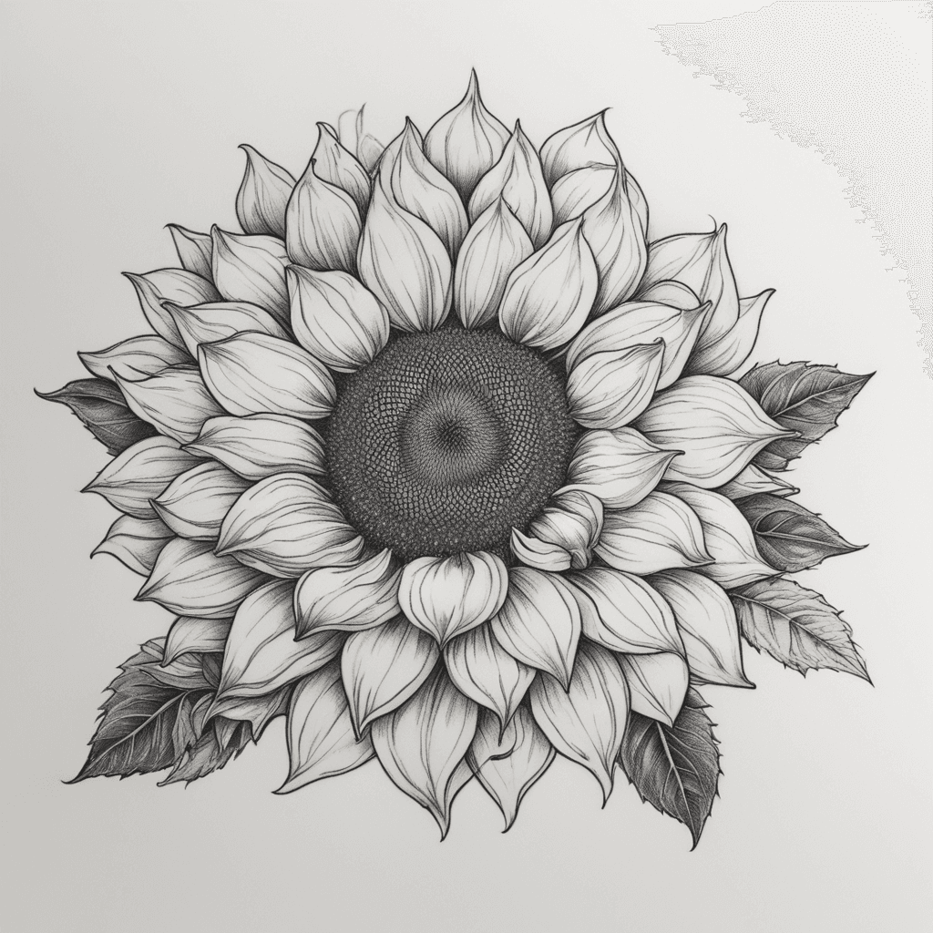 Sunflower Mandela fine line shoulder cap dainty 