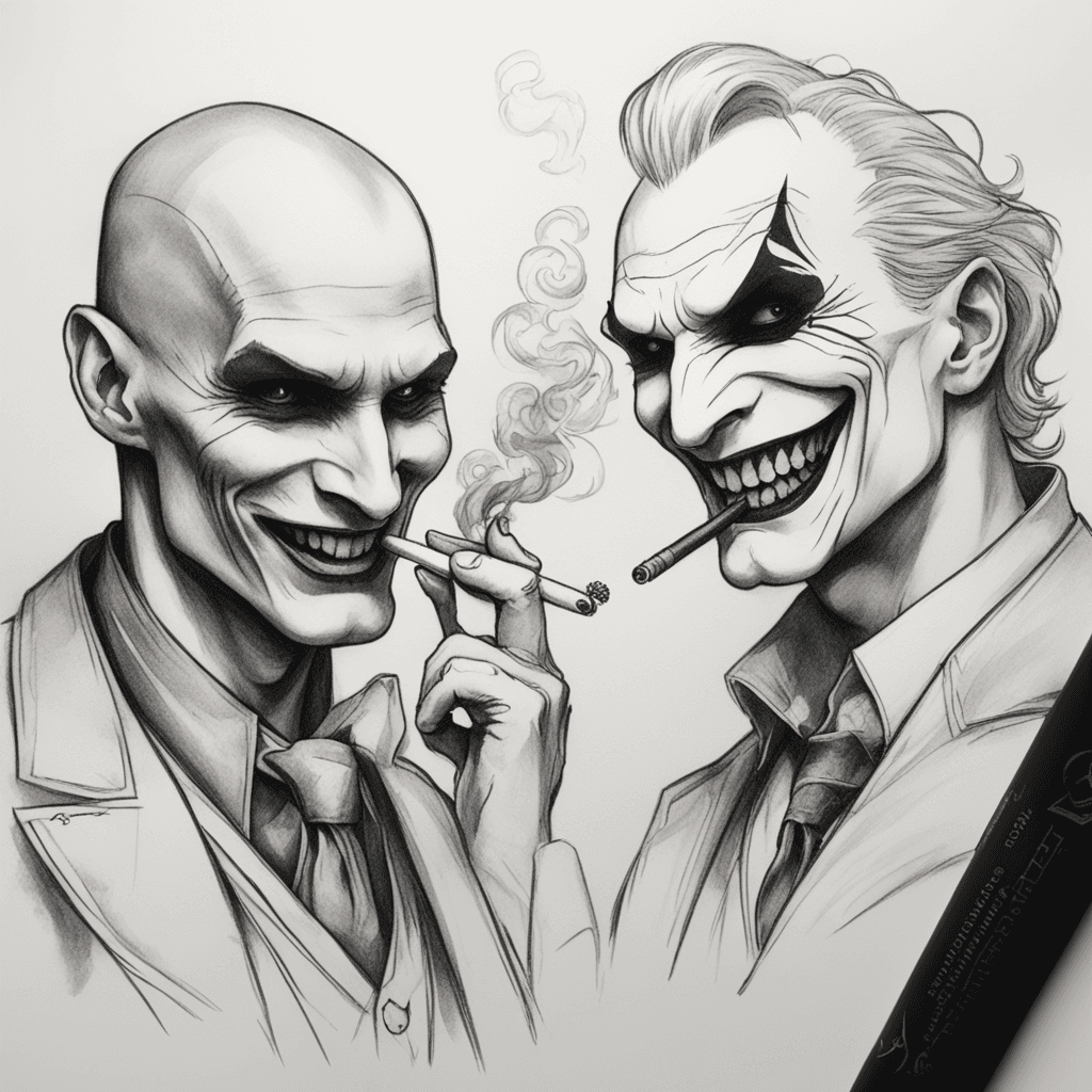 Voldermort and Joker Smoking