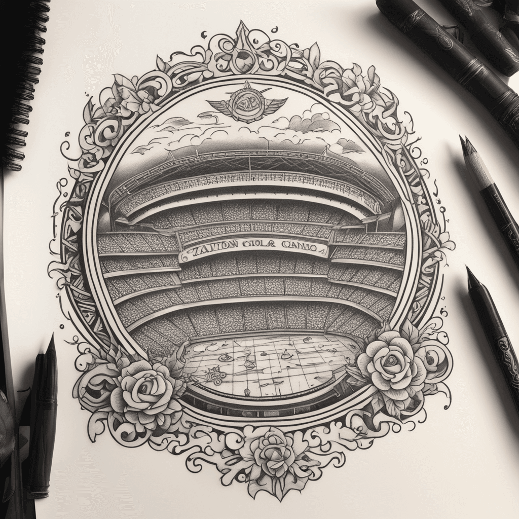 Stadium ennio tardini in traditional cartoon style