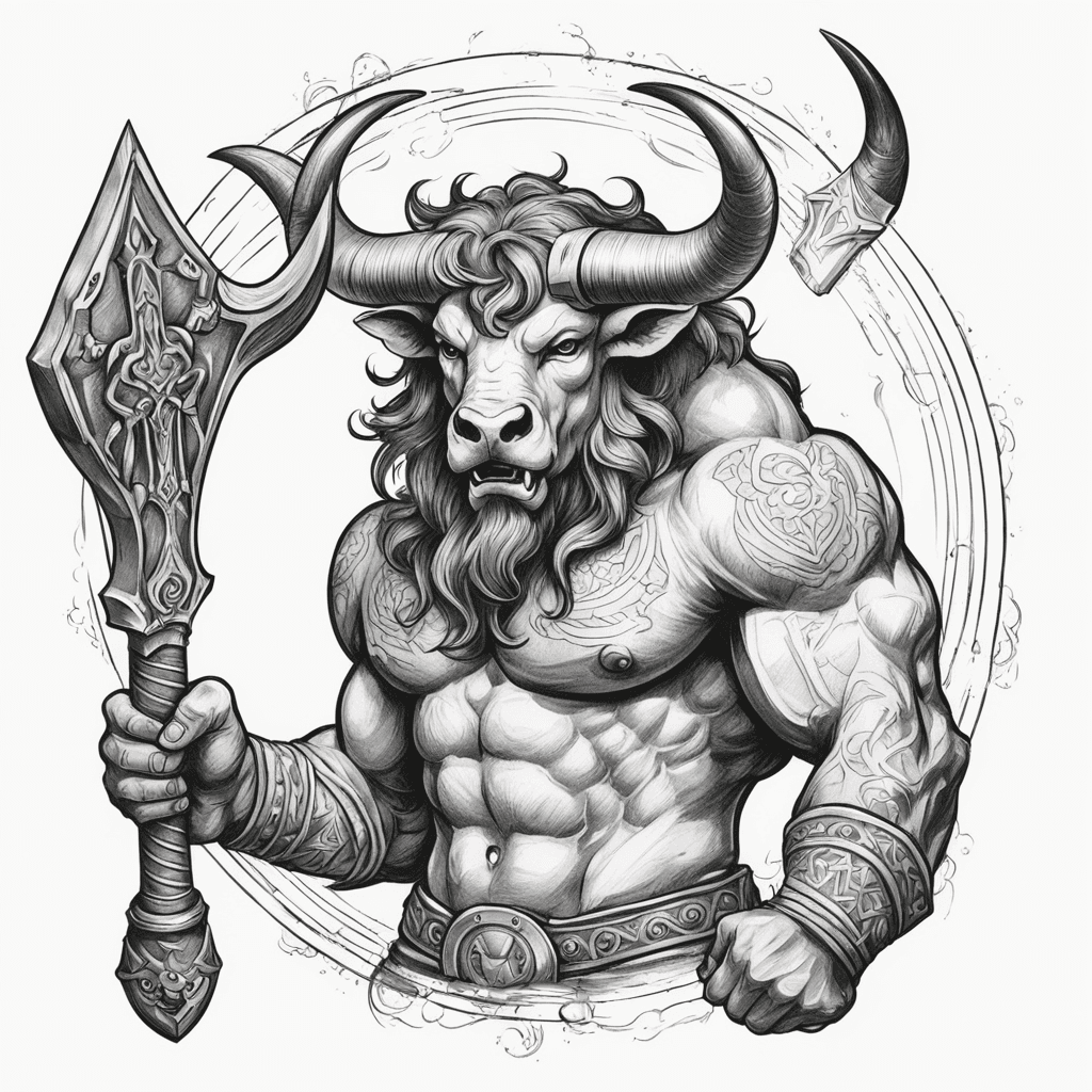 Minotaur holding axe 