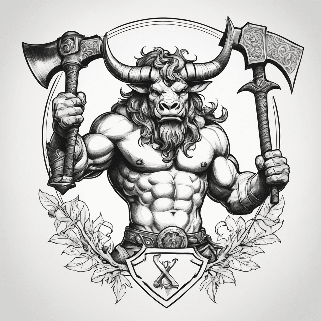 Minotaur holding axe 