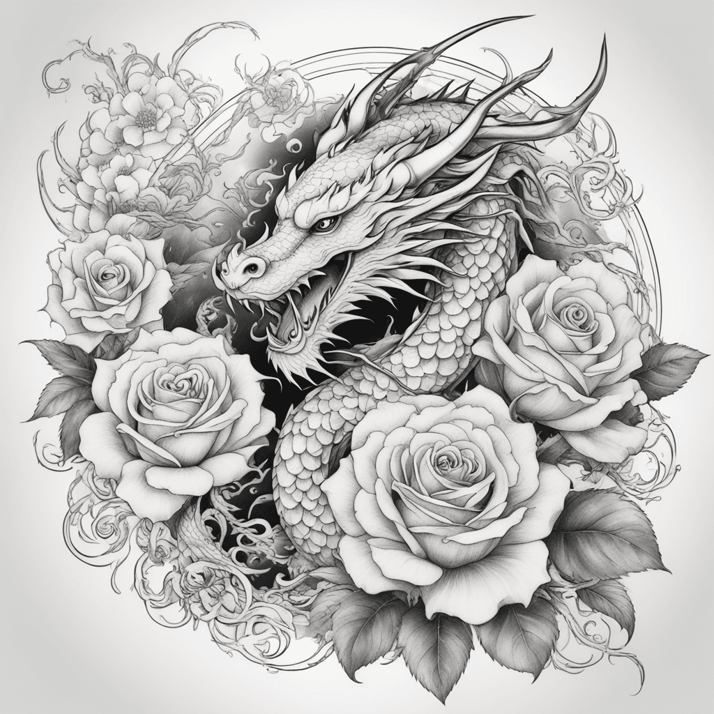 Roses white sun dragon