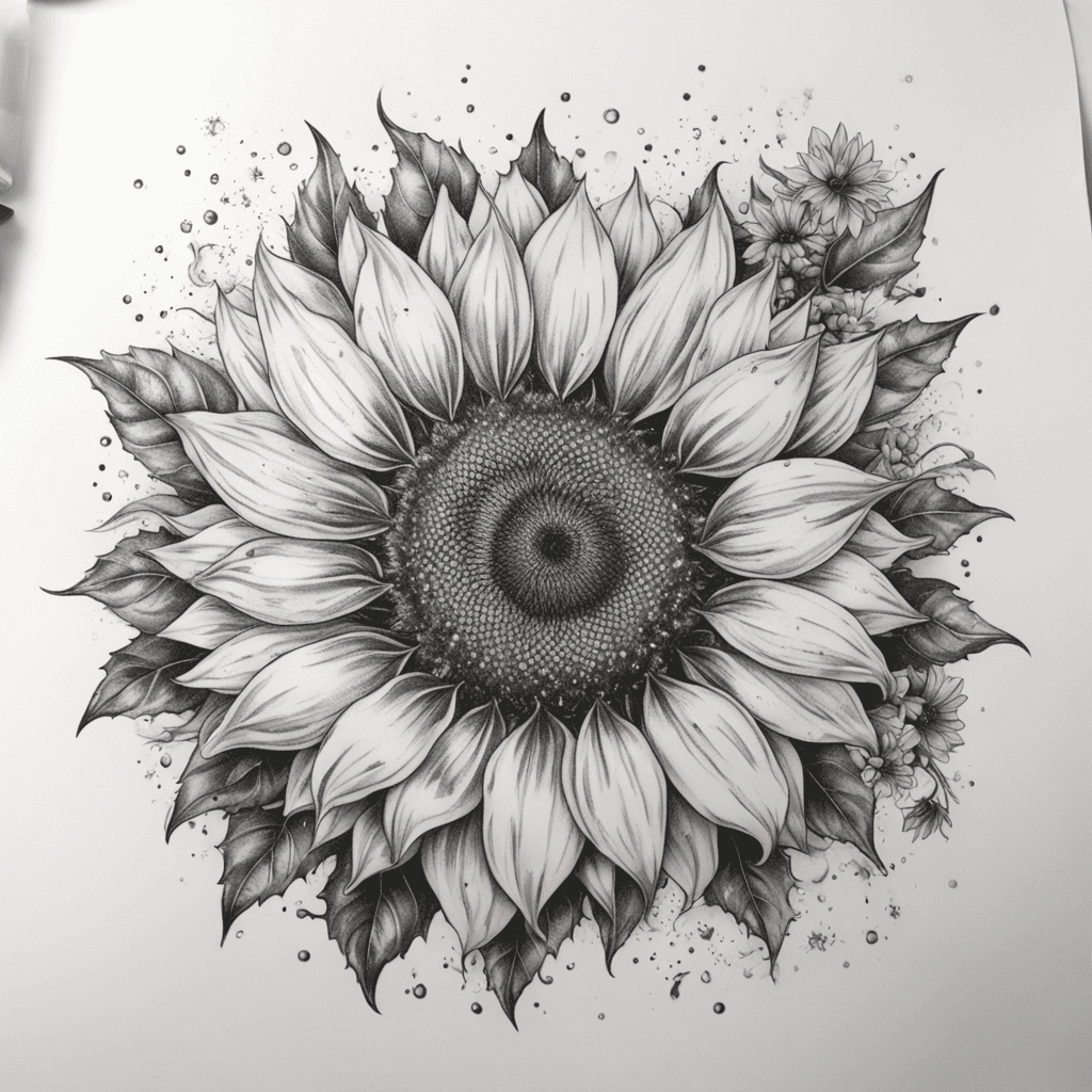 Sunflower with a galaxy in the center