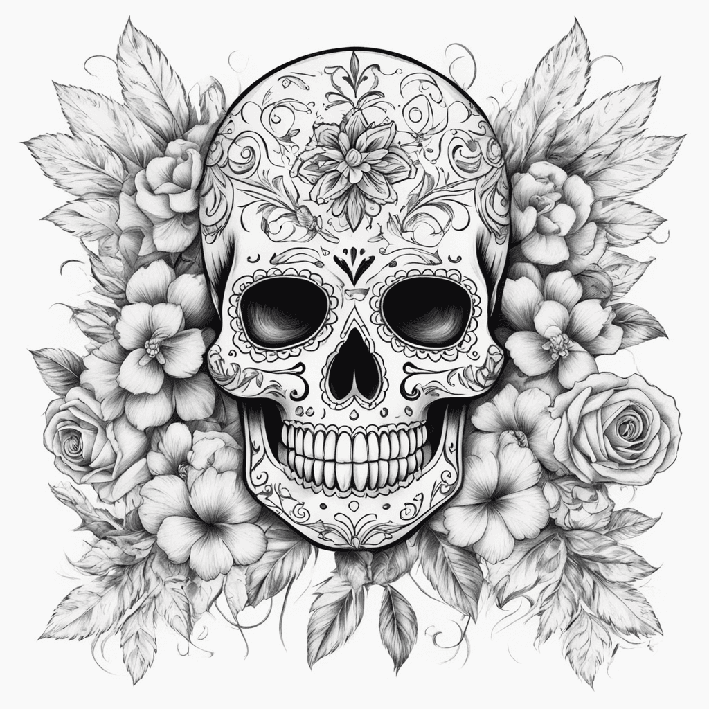 Sugar skull with bandana