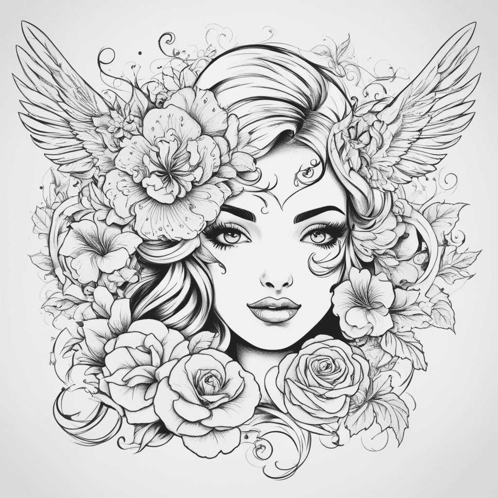 typeface “Fancy” and a girls face