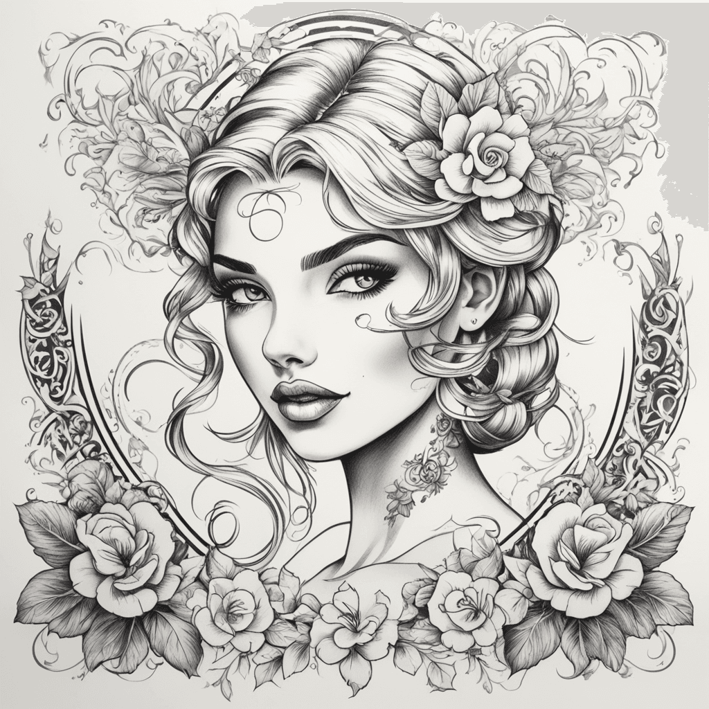use typeface “Fancy” and a girls face