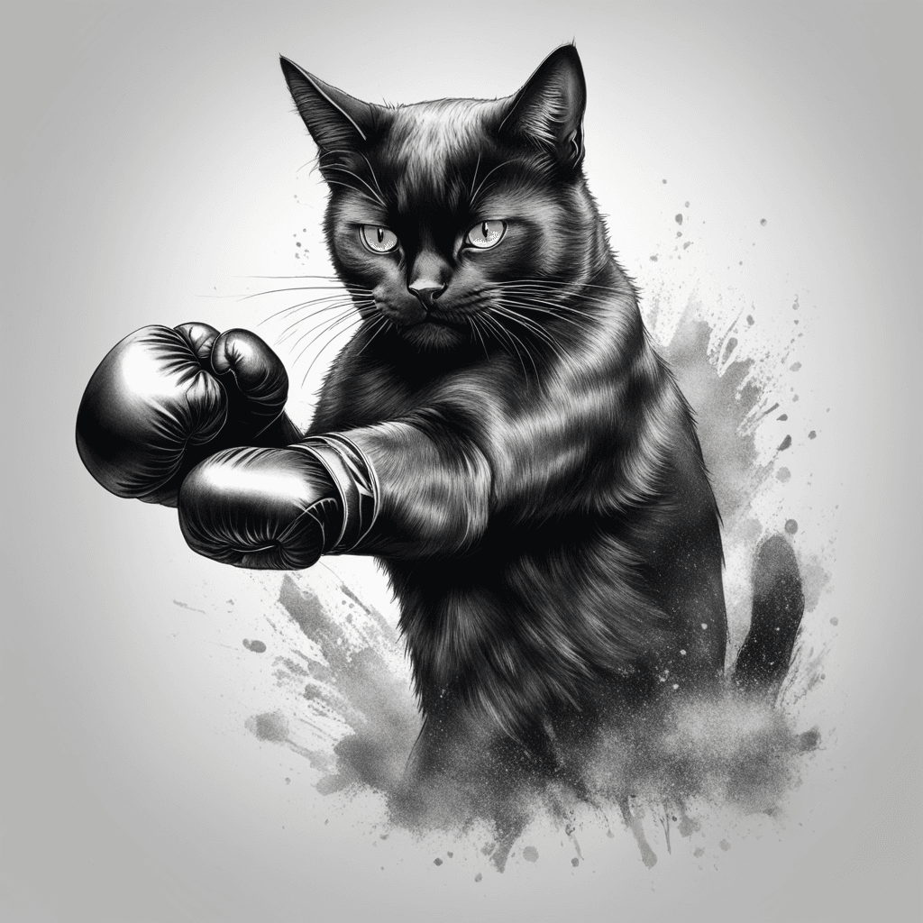 black cat boxing