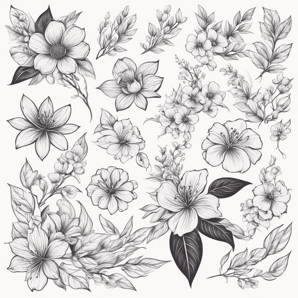 Vector floral set with leaves and flowers for your compositions wedding invitation