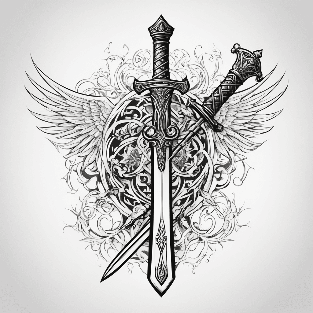 Cybersigilism with mini heart on sword handle