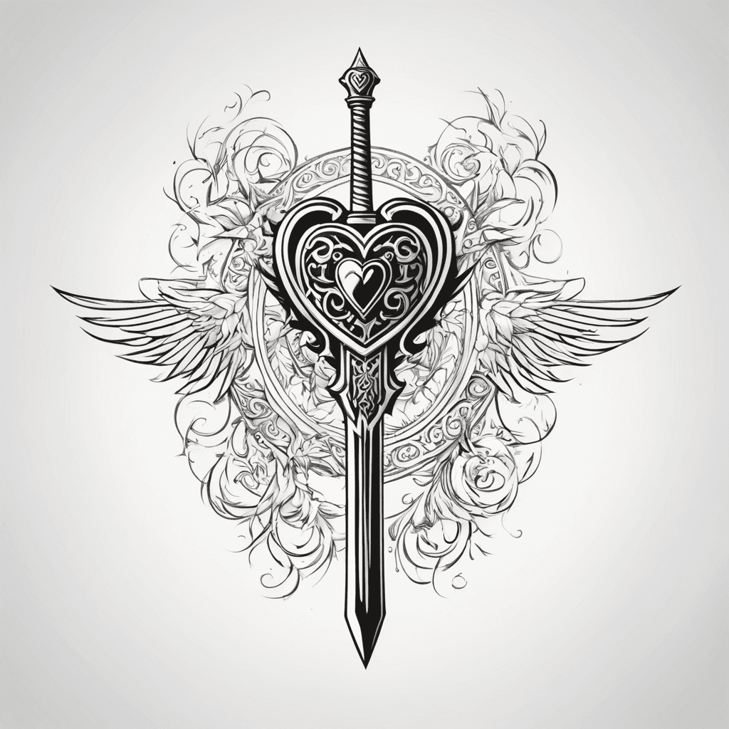 Cybersigilism with mini heart on sword handle