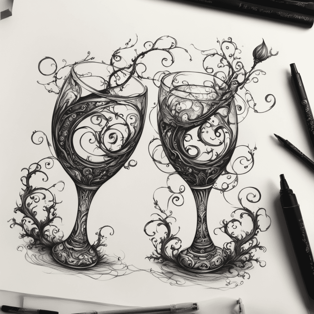 Tim Burton Style wineglass 