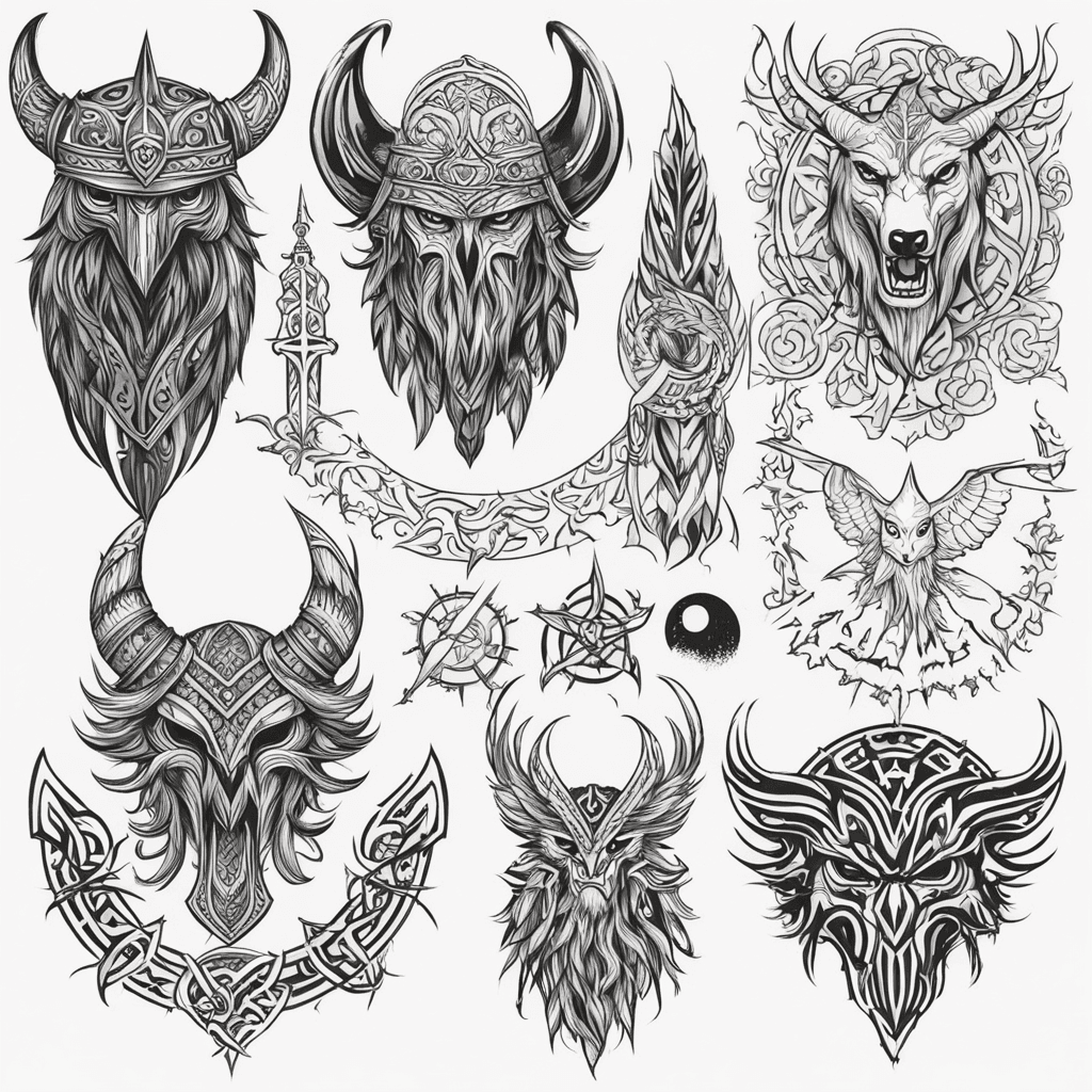 Viking, crow, supernatural, sketch