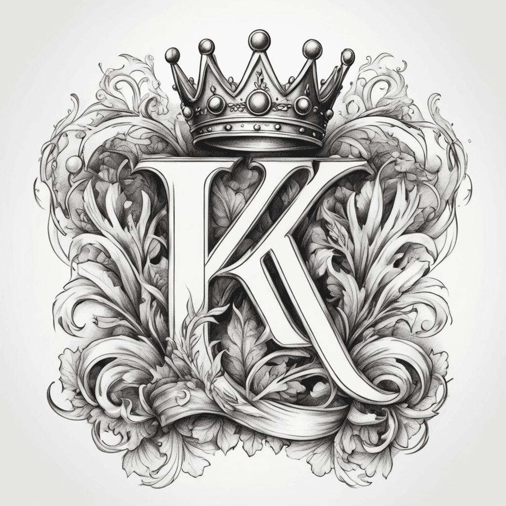 letter K with crown