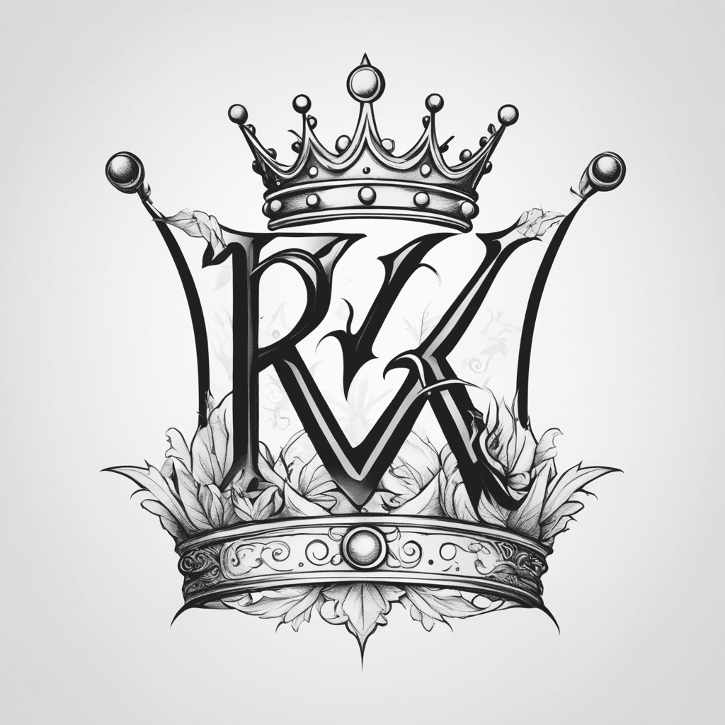 minimalistic letter K with crown