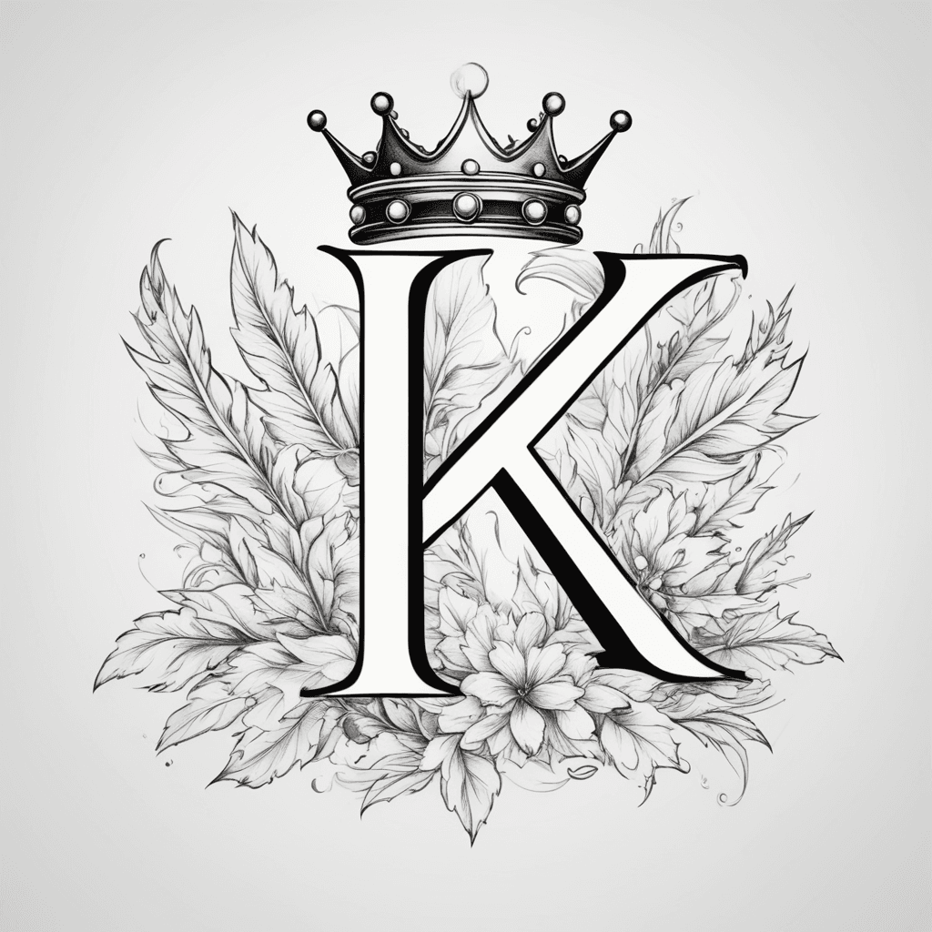 minimalistic letter K with crown