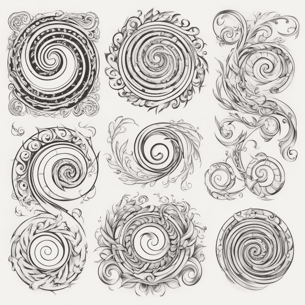 two spirals like those of a ionic capital stylized, minimal design