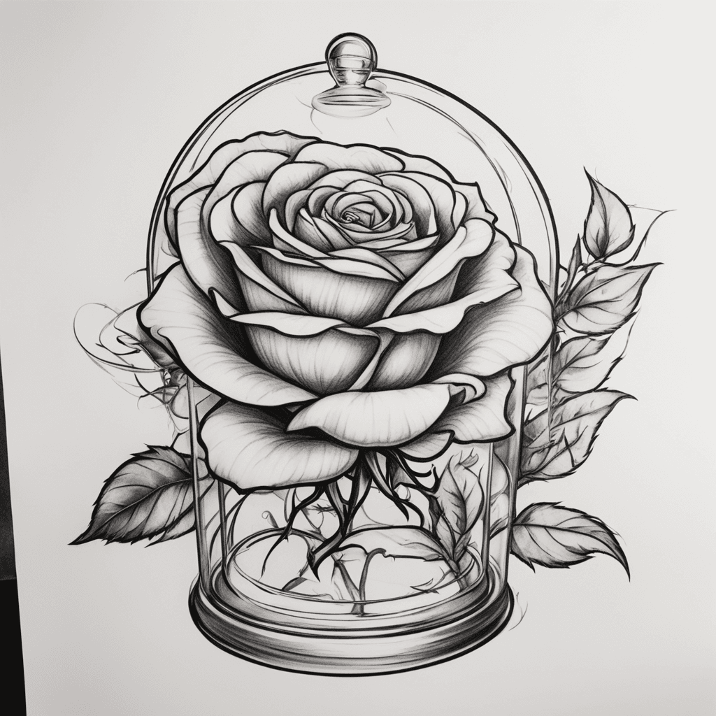 A rose in a glass dome from Beauty and the Beast