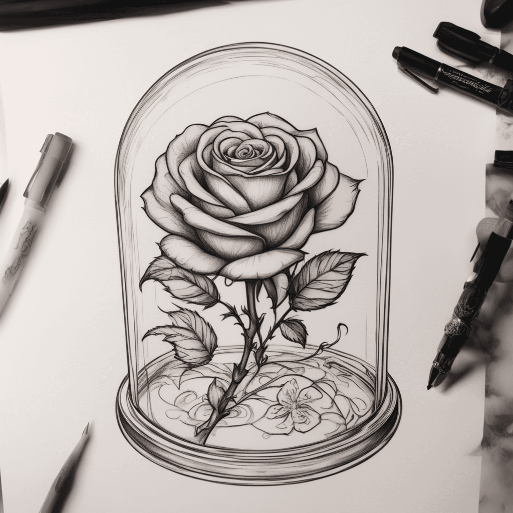 A rose in a glass dome from Beauty and the Beast