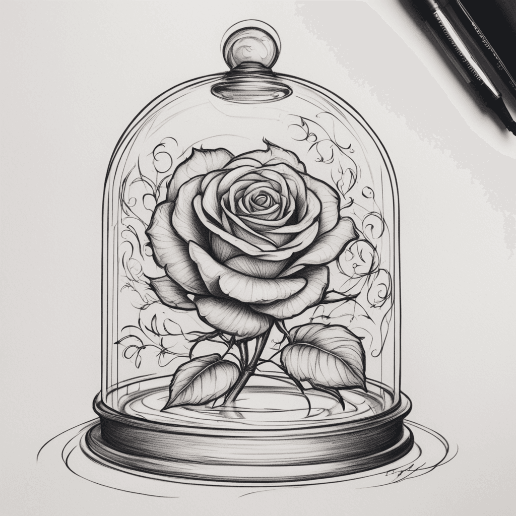 A rose in a glass dome from Beauty and the Beast