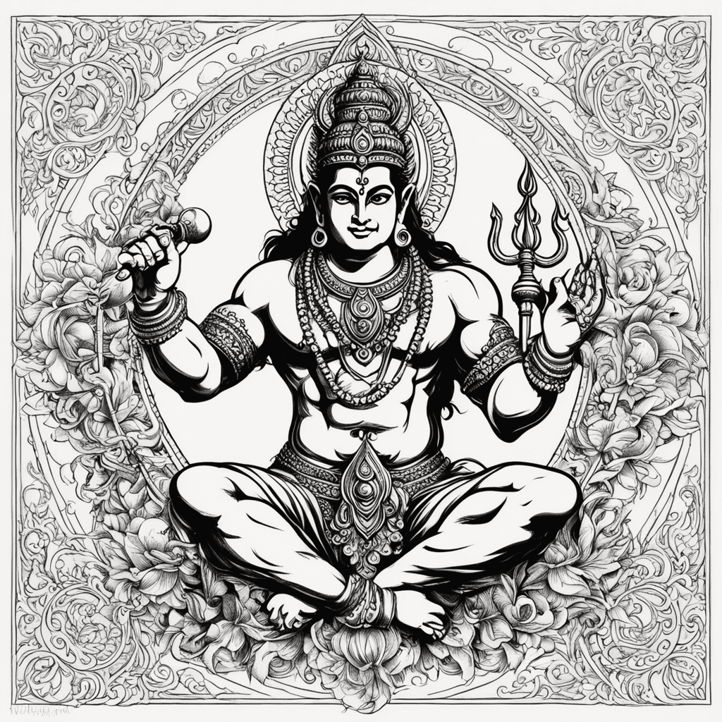 Lord hanuman worshipping lord shiva rectangular tattoo 
