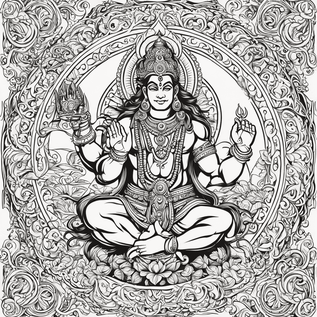 Lord hanuman worshipping lord shiva rectangular tattoo 