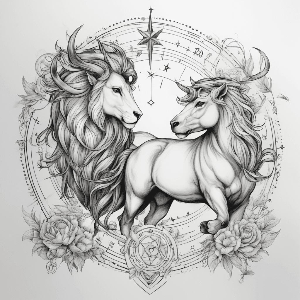 Signo del Zodiaco de capricornio y leo mezclado