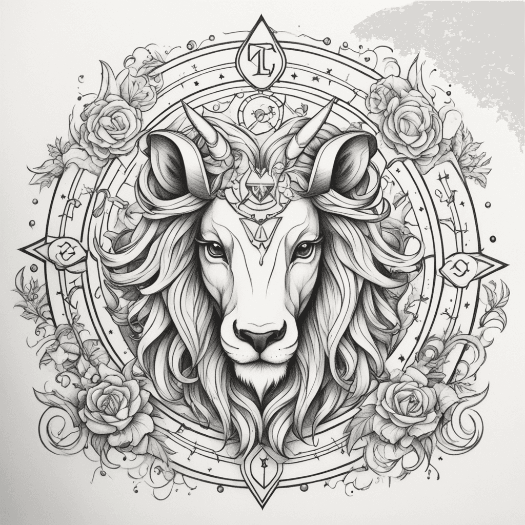 Signo del Zodiaco de capricornio y leo mezclado