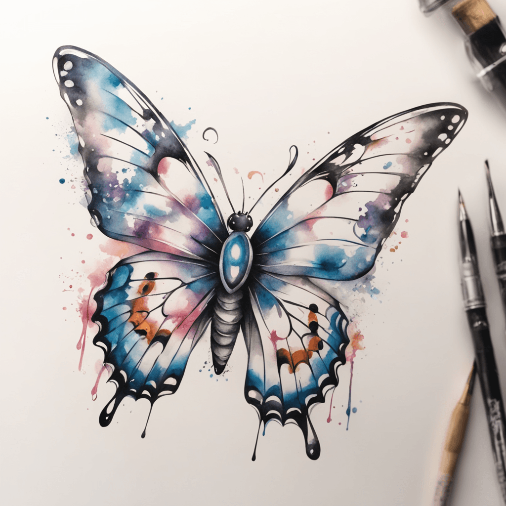 A butterfly that looks like a bow and contains musical note.
