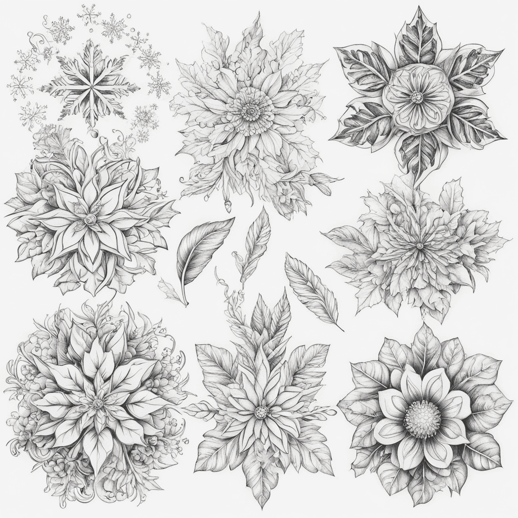 the four seasons,Spring is a flower, summer is the sun, autumn is the leaves, and winter is snowflakes